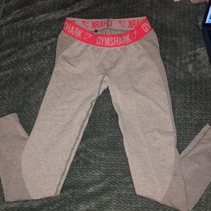 Gymshark Flex Leggings LightGrey/Sherbet Pink